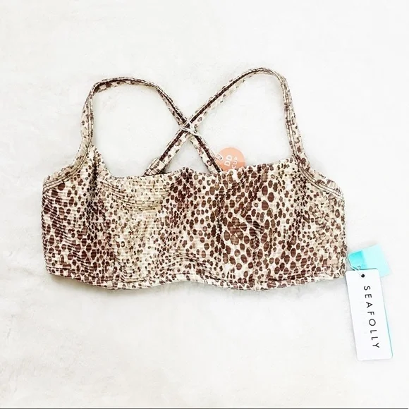 NWT Seafolly DD Serpentine Snakeskin Print Bikini Top - Picture 4 of 8